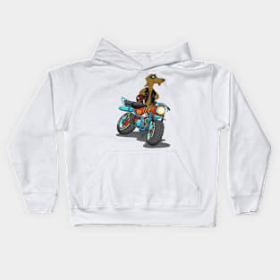 Daxhund and his motorcycle Kids Hoodie